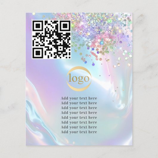 Yoga Instructor Classes Logo Holographic Opal Flyer (Achterkant)