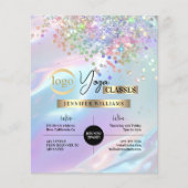 Yoga Instructor Classes Logo Holographic Opal Flyer (Voorkant)