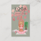Yoga Instructor Classes Roos Roze Faux Folie C Visitekaartje (Voorkant)