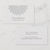 Yoga Instructor Classy White Lotus Floral Visitekaartje (Voorkant / Achterkant)