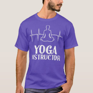 Yoga Instructor Design Heartbeat ECG Gift T-shirt