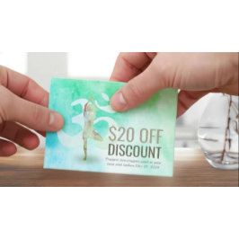 YOGA Instructor Discount Coupon Loyalty Om Symbol