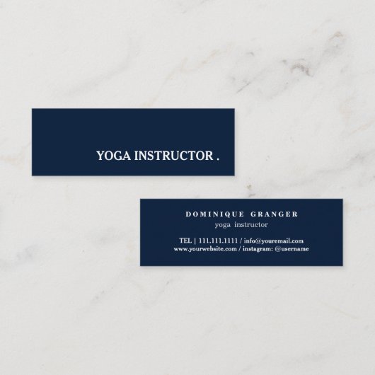 Yoga Instructor Docent Mini Visitekaartje (Voorkant / Achterkant)