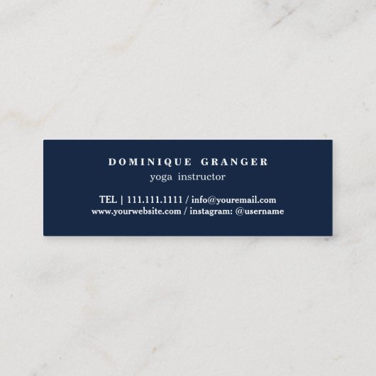 Yoga Instructor Docent Mini Visitekaartje (Achterkant)