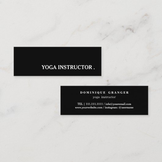 Yoga Instructor Docent Mini Visitekaartje (Voorkant / Achterkant)