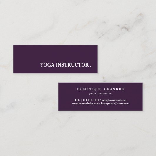 Yoga Instructor Docent Mini Visitekaartje (Voorkant / Achterkant)