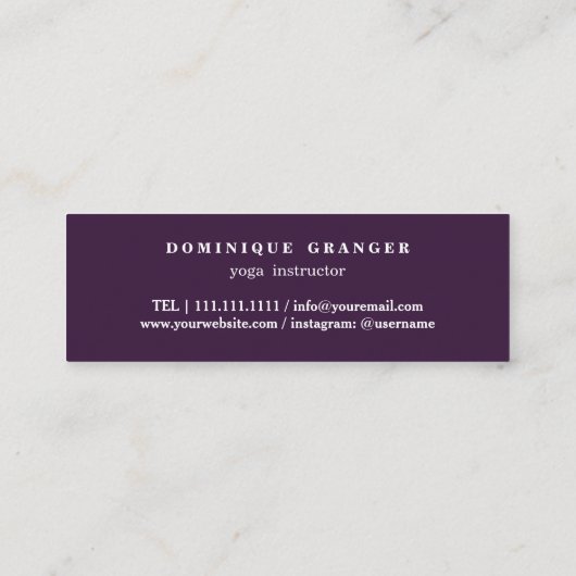 Yoga Instructor Docent Mini Visitekaartje (Achterkant)