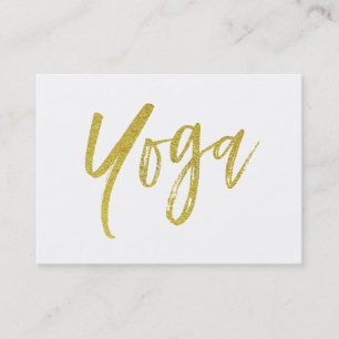 *~* Yoga Instructor Docent Modern Gold White Visitekaartje