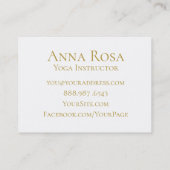*~* Yoga Instructor Docent Modern Gold White Visitekaartje (Achterkant)