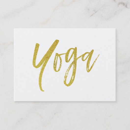 *~* Yoga Instructor Docent Modern Gold White Visitekaartje (Voorkant)
