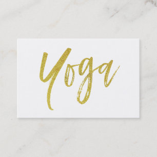 *~* Yoga Instructor Docent Modern White Gold Visitekaartje