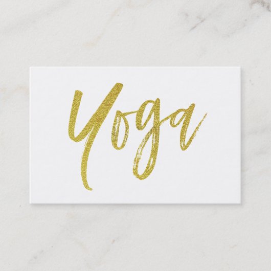 *~* Yoga Instructor Docent Modern White Gold Visitekaartje (Voorkant)
