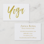 *~* Yoga Instructor Docent Modern White Gold Visitekaartje (Voorkant / Achterkant)