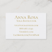 *~* Yoga Instructor Docent Modern White Gold Visitekaartje (Achterkant)