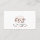 Yoga Instructor Dusty Pink Botanical Visitekaartje (Voorkant)