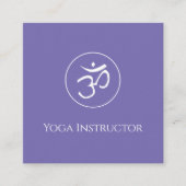 Yoga Instructor Eenvoudig OM Symbool Trendy Paarse Vierkante Visitekaartje (Voorkant)