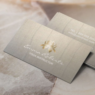 Yoga Instructor Elegant Gold Lotus  Visitekaartje