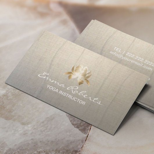 Yoga Instructor Elegant Gold Lotus  Visitekaartje