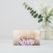 Yoga Instructor Elegant Lotus Flower Spa Salon Visitekaartje (Staand voorkant)