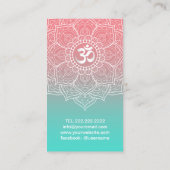 Yoga Instructor Elegant Lotus Mandala Namaste Visitekaartje (Achterkant)