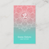 Yoga Instructor Elegant Lotus Mandala Namaste Visitekaartje (Voorkant)