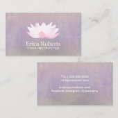 Yoga Instructor Elegant Lotus Waterverf Visitekaartje (Voorkant / Achterkant)
