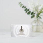 Yoga Instructor Elegant Silver Meditation Visitekaartje (Staand voorkant)