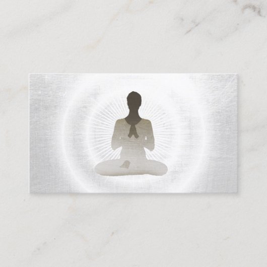 Yoga Instructor Elegant Silver Meditation Visitekaartje (Voorkant)