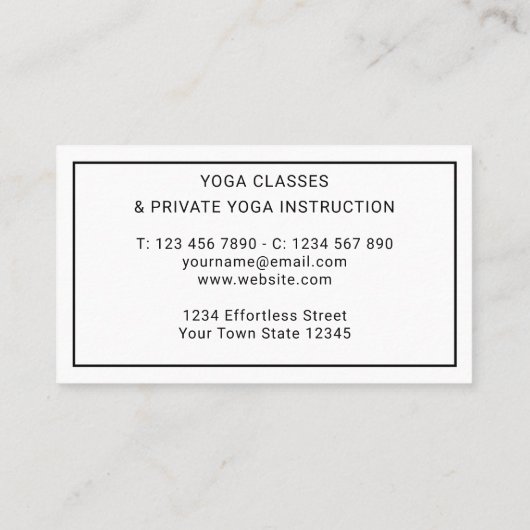 Yoga Instructor Elegant Tree Visitekaartje (Achterkant)