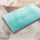 Yoga Instructor Elegant Waterverf Lotus Mandala Visitekaartje