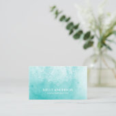 Yoga Instructor Elegant Waterverf Lotus Mandala Visitekaartje (Staand voorkant)