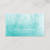 Yoga Instructor Elegant Waterverf Lotus Mandala Visitekaartje (Voorkant)