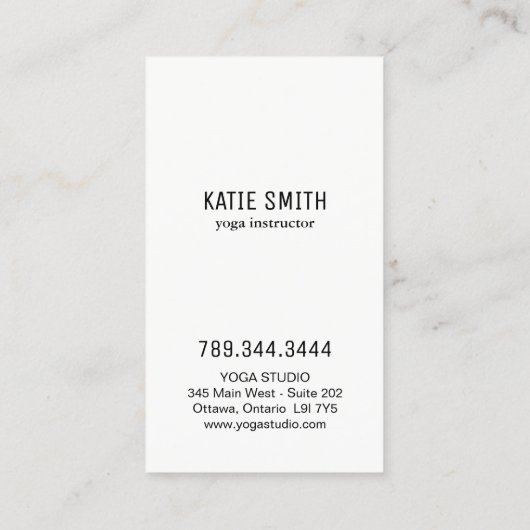 Yoga Instructor en Reiki Master Visitekaartjes (Achterkant)