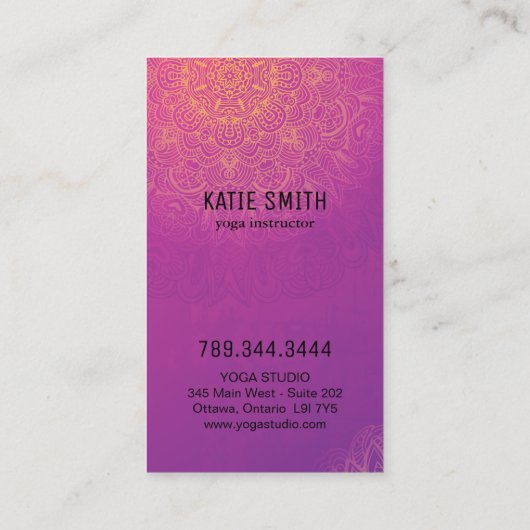 Yoga Instructor en Reiki Master Visitekaartjes (Achterkant)