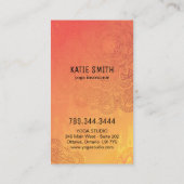 Yoga Instructor en Reiki Master Visitekaartjes (Achterkant)