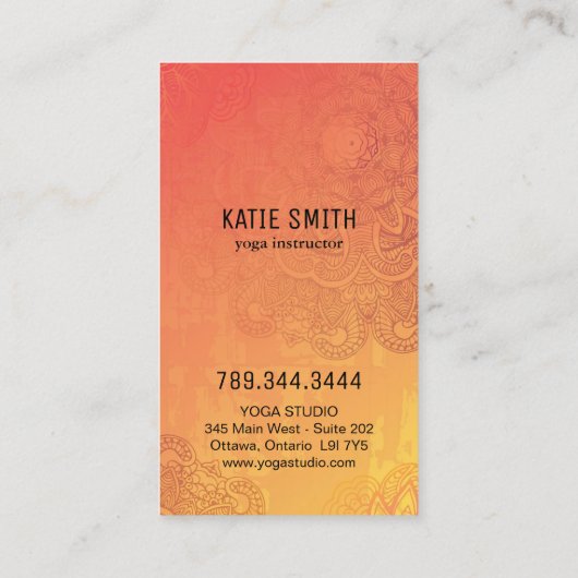 Yoga Instructor en Reiki Master Visitekaartjes (Achterkant)