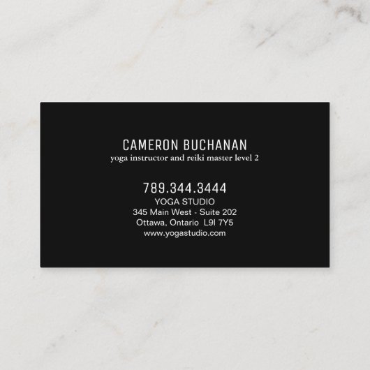 Yoga Instructor en Reiki Master Visitekaartjes (Achterkant)