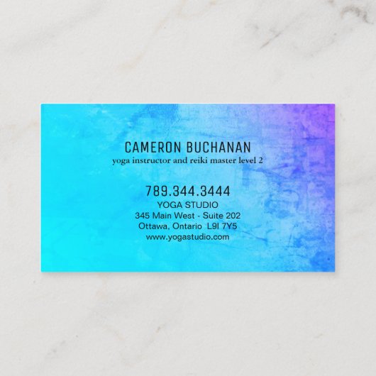 Yoga Instructor en Reiki Master Visitekaartjes (Achterkant)