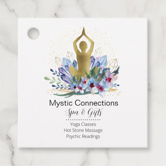 Yoga Instructor Energy Healer Crystals Reiki Spa Bedankjes Labels (Voorkant)