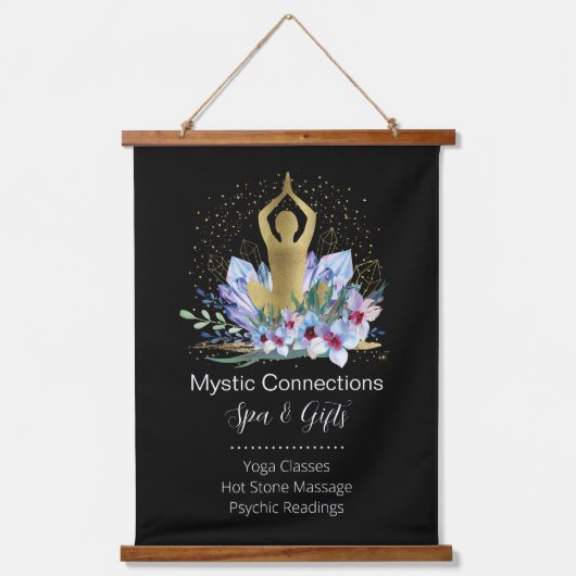 Yoga Instructor Energy Healer Crystals Reiki Spa Hangend Wandkleed (Voorkant)