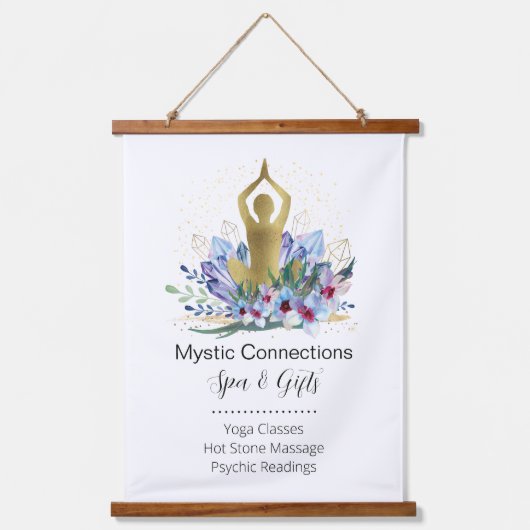 Yoga Instructor Energy Healer Crystals Reiki Spa Hangend Wandkleed (Voorkant)