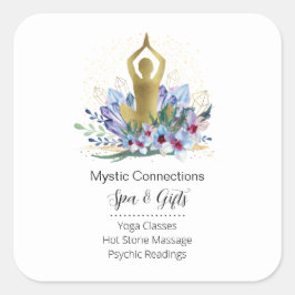 Yoga Instructor Energy Healer Crystals Reiki Spa Vierkante Sticker