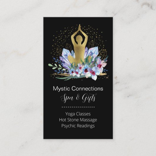 Yoga Instructor Energy Healer Crystals Reiki Spa Visitekaartje (Voorkant)