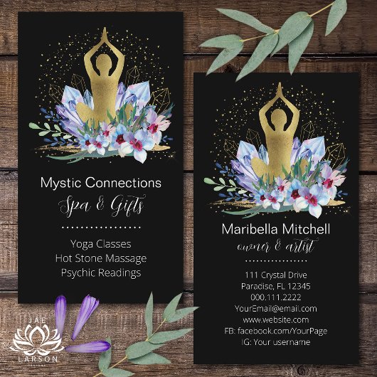 Yoga Instructor Energy Healer Crystals Reiki Spa Visitekaartje