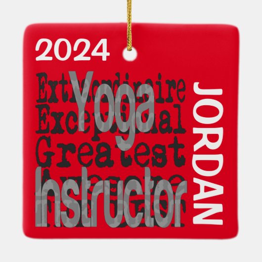 Yoga Instructor Extraordinaire CUSTOM Keramisch Ornament (Achterkant)