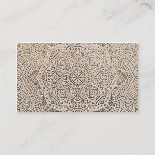 Yoga Instructor Faux Glitter | Boho Gold Mandala Visitekaartje (Achterkant)