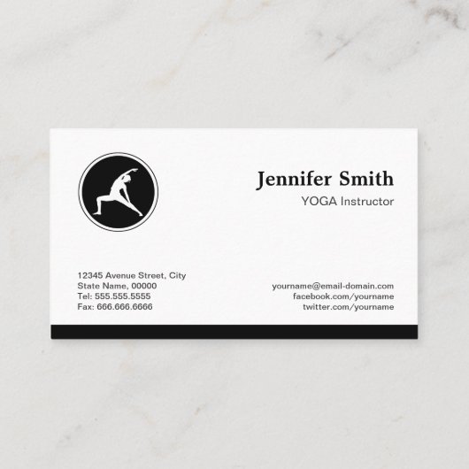 YOGA Instructor Fitness Company — Eenvoudig elegan Visitekaartje (Achterkant)