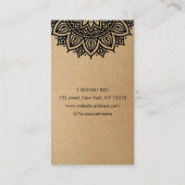 Yoga Instructor Floral Mandala Kraft  Visitekaartje (Achterkant)