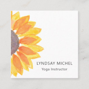 Yoga Instructor Floral Vierkante Visitekaartje
