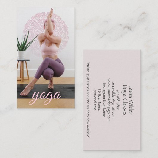 Yoga Instructor Foto Visitekaartje (Voorkant / Achterkant)
